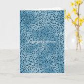 Türkis Blue Glitzer Leopard Print Karte (Gelbe Blume)