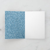 Türkis Blue Glitzer Leopard Print Karte (Innenseite)