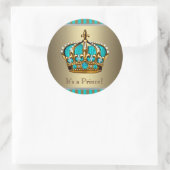 Türkis Blue Gold Prince Baby Shower Stickers (Tasche)