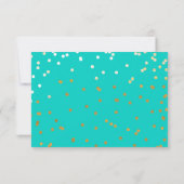 Türkis Blue & Gold Shiny Confetti Dots UAWG RSVP Karte (Rückseite)