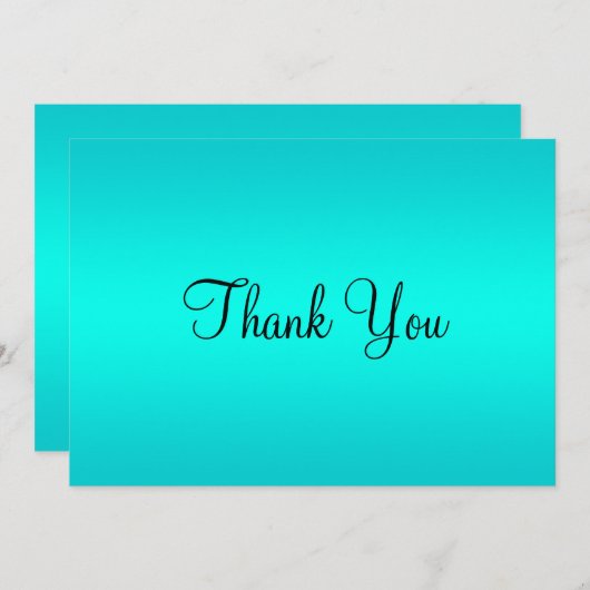 Türkis Blue Gradient Dankeskarte (Vorne/Hinten)