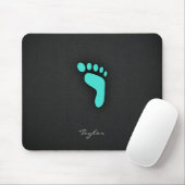 Türkis, Blue Green Footprint Mousepad (Mit Mouse)