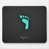 Türkis, Blue Green Footprint Mousepad (Vorne)