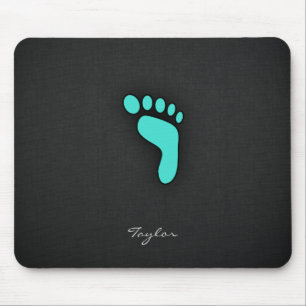 Türkis, Blue Green Footprint Mousepad
