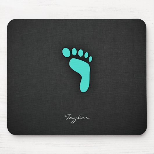 Türkis, Blue Green Footprint Mousepad (Vorne)