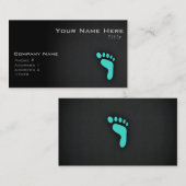 Türkis, Blue Green Footprint Visitenkarte (Vorne/Hinten)