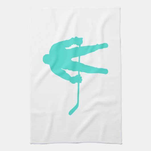 Türkis; Blue Green Hockey Küchentuch (Vertikal)