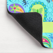 Türkis Blue Green Modern Paisley Monogram Mousepad (Ecke)