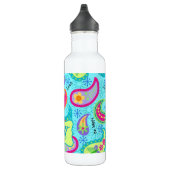 Türkis Blue Green Modern Paisley Monogram Trinkflasche (Rechts)