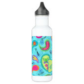 Türkis Blue Green Modern Paisley Monogram Trinkflasche (Links)