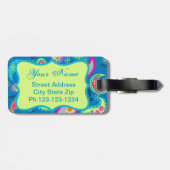 Türkis Blue Green Modern Paisley Pattern Gepäckanhänger (Rückseite horizontal)