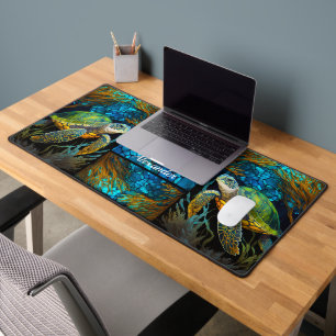 Türkis Blue Green Sea Turtle Office Desk Mat Schreibtischunterlage
