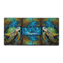 Türkis Blue Green Sea Turtle Office Desk Mat