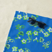 Türkis Blue Hibiskus Print Beach Handtuch (Beispiel)