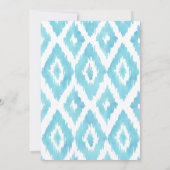 Türkis Blue Ikat Wedding Einladung (Rückseite)