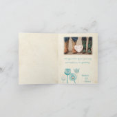 Türkis Blue Ivory Foto Vielen Dank Dankeskarte (Innenseite)