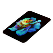 Türkis Blue Krawatten Dyed Rainbow Rose Magnet (Linke Seite)