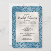 Türkis Blue Leopard Print Glitzer Bridal Einladung (Vorderseite)