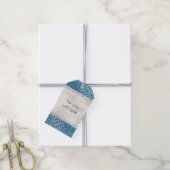 Türkis Blue Leopard Print Glitzer Geschenkanhänger (Mit Garn)