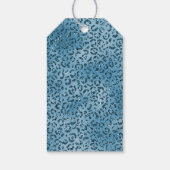 Türkis Blue Leopard Print Glitzer Geschenkanhänger (Rückseite)