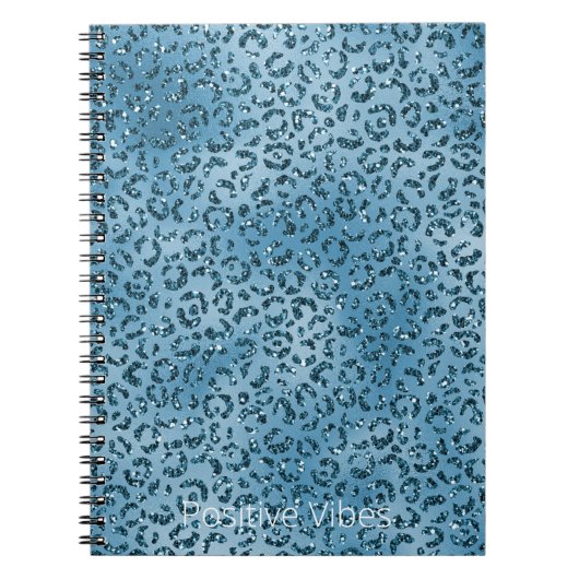 Türkis Blue Leopard Print Glitzer        Notizblock (Vorderseite)