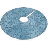 Türkis Blue Leopard Print Glitzer Polyester Weihnachtsbaumdecke (Schrägansicht)