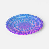 Türkis Blue Lila Mandala Papierplatte Pappteller (Schrägansicht)