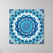 Türkis Blue Mandala Leinwanddruck (Vorderseite)