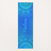 Türkis Blue Mandala Name Meditation Yogamatte (Vorderseite)