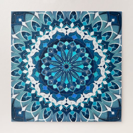 Türkis Blue Mandala Puzzle (Horizontal)