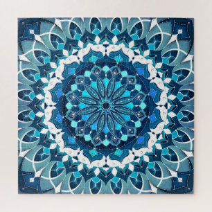 Türkis Blue Mandala Puzzle