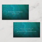 Türkis Blue Mandala Zen Business Card Visitenkarte (Vorne/Hinten)