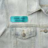 Türkis Blue Metallic Namensschild (Beispiel)