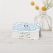 Türkis Blue Ocean Beach Wi-Fi-Zeichen Platzkarte (Rückseite)