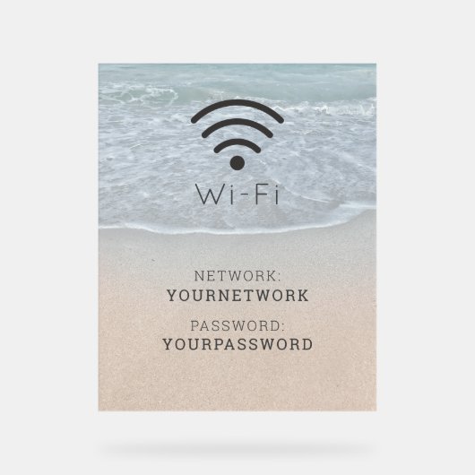 Türkis Blue Ocean Beach WLAN Acrylschild (Vorderseite)