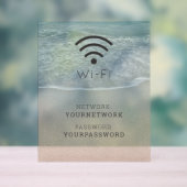 Türkis Blue Ocean Beach WLAN Acrylschild (Neutral)