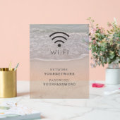 Türkis Blue Ocean Beach WLAN Acrylschild (Hochzeit)