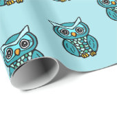 Türkis Blue Owls Geschenkpapier (Rolleneckpunkt)