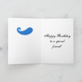 Türkis & Blue Parisian Paisley Happy Birthday Karte (Innenseite)