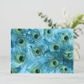 Türkis Blue Peacock Wedding Einladung (Stehend Vorderseite)
