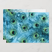 Türkis Blue Peacock Wedding Einladung (Vorne/Hinten)