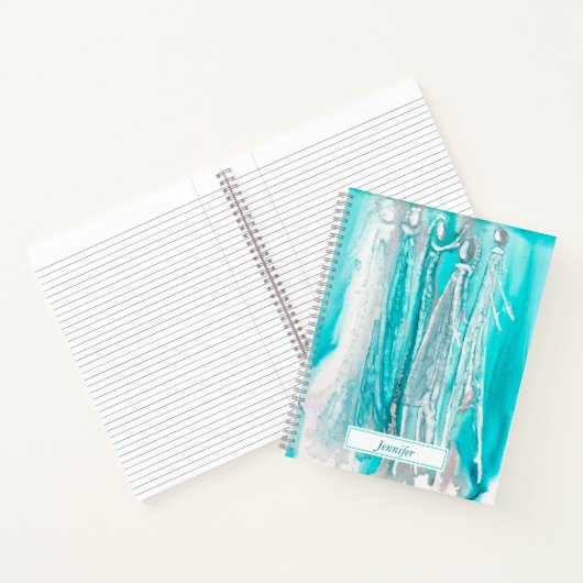 Türkis Blue Personalisiert Journal Notizblock (Innenseite)