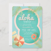 Türkis Blue Pool Aloha Baby Dusche Einladung (Vorderseite)