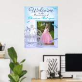 Türkis & Blue Quinceañera Begrüßungszeichen Poster (Heimbüro)