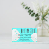 Türkis Blue Rent My Condo Business Cards Visitenkarte (Stehend Vorderseite)
