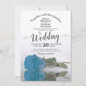 Türkis Blue Rose Elegante Arch Wedding Einladung (Vorderseite)