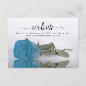 Türkis Blue Rose Elegante Wedding Website Begleitkarte (Vorderseite)