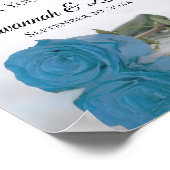 Türkis Blue Rose Geschenke & Karten Hochzeitszeich Poster (Ecke)
