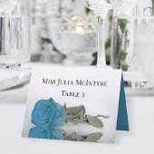 Türkis Blue Rose Wedding DIY Fold Platzkarte Tischnummer