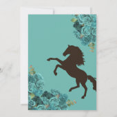 Türkis Blue Rose Western Charro Quinceanera Einladung (Rückseite)